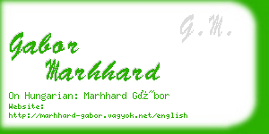 gabor marhhard business card